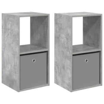 Nachttisch 2 stk. Beton Grau 35 x 32 x 68,5 cm Holzwerkstoff