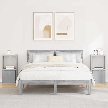 ARDEBO.de - Nachttisch 2 stk. Graues Sonoma 35 x 32 x 68,5 cm Holzwerkstoff