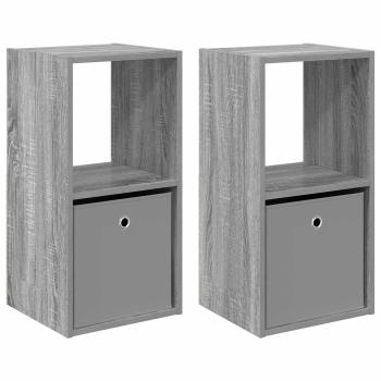 Nachttisch 2 stk. Graues Sonoma 35 x 32 x 68,5 cm Holzwerkstoff
