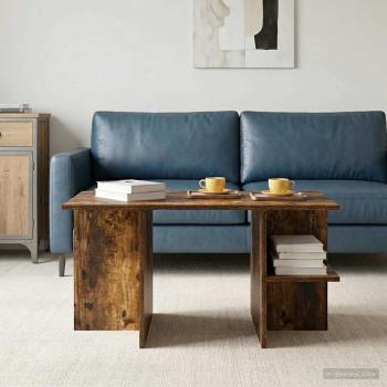 ARDEBO.de - Couchtisch Geräucherte Eiche 87 x 50 x 45 cm Holzwerkstoff