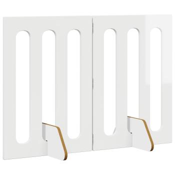 Faltbarer Haustierzaun 2 stk. Hochglanz Weiß 100,5 x 38 x 70 cm
