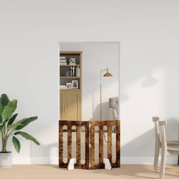 ARDEBO.de - Faltbarer Haustierzaun 2 stk. Räuchereiche 100,5 x 38 x 70 cm