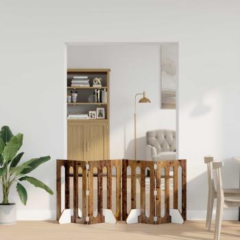 ARDEBO.de - Faltbarer Haustierzaun 4 stk. Eichenholz 201 x 38 x 70 cm