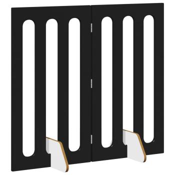 Faltbarer Haustierzaun 2 Stk. Schwarze Eiche 100,5 x 38 x 90 cm