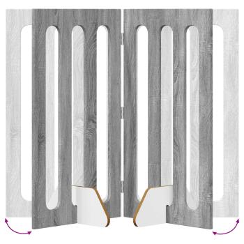 Faltbarer Haustierzaun 2 Stk. Graues Sonoma 100,5 x 38 x 90 cm