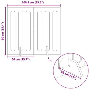 Faltbarer Haustierzaun 2 Stk. Graues Sonoma 100,5 x 38 x 90 cm