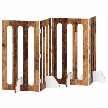 Faltbarer Haustierzaun 4 Stk. Eichenholz 201 x 38 x 90 cm
