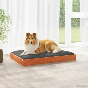 ARDEBO.de - Hundebett Wachsbraun 92 x 64 x 9 cm Massivholz Kiefer