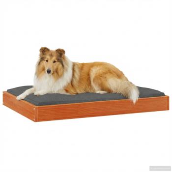 Hundebett Wachsbraun 92 x 64 x 9 cm Massivholz Kiefer