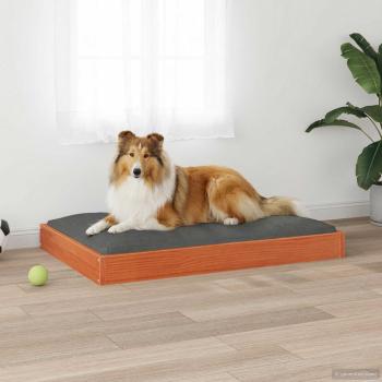 Hundebett Wachsbraun 92 x 64 x 9 cm Massivholz Kiefer
