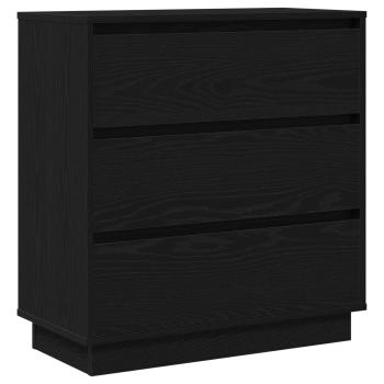 Nachttisch Schwarz Eichen-Optik 71 x 34,5 x 75 cm Holzwerkstoff