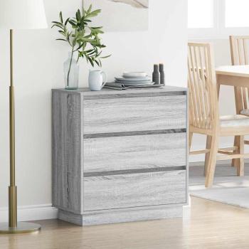 ARDEBO.de - Nachttisch Grau 71 x 34,5 x 75 cm Holzwerkstoff