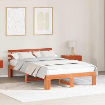 ARDEBO.de - Bettrahmen Wachsbraun 135 x 190 cm Massives Kiefernholz