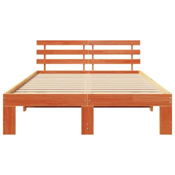 Bettrahmen Wachsbraun 135 x 190 cm Massives Kiefernholz