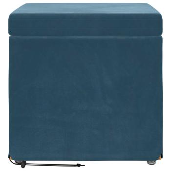 Hocker Blau 41 x 41 x 40 cm Samt und Engineering Holz