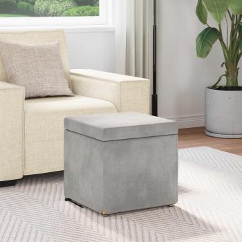 Hocker Hellgrau 41 x 41 x 40 cm Samt und Engineering Holz