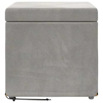 Hocker Hellgrau 41 x 41 x 40 cm Samt und Engineering Holz