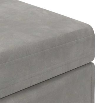 Hocker Hellgrau 41 x 41 x 40 cm Samt und Engineering Holz