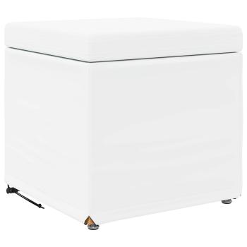 Hocker Weiß 41 x 41 x 40 cm Kunstleder und Engineering Holz