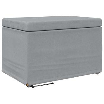 Hocker Hellgrau 61 x 41 x 40 cm Stoff und Pressholz