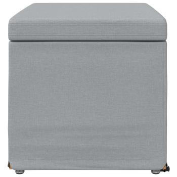 Hocker Hellgrau 61 x 41 x 40 cm Stoff und Pressholz