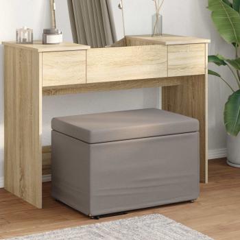 ARDEBO.de - Hocker Taupe 61 x 41 x 40 cm Stoff und Pressholz