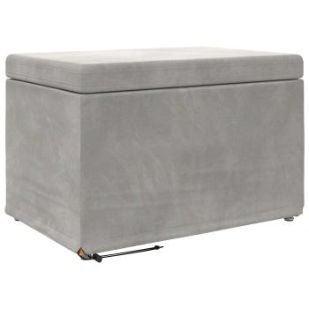 Hocker Hellgrau 61 x 41 x 40 cm Samt und Engineering Holz