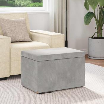 Hocker Hellgrau 61 x 41 x 40 cm Samt und Engineering Holz