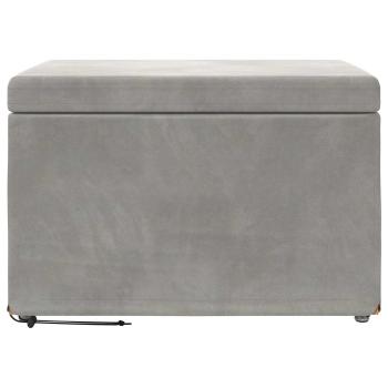 Hocker Hellgrau 61 x 41 x 40 cm Samt und Engineering Holz