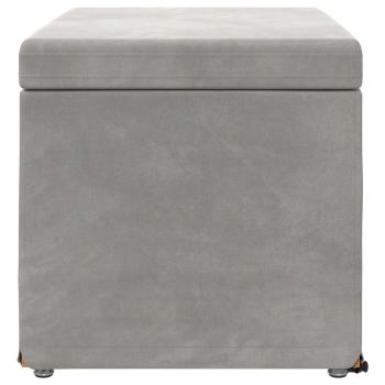 Hocker Hellgrau 61 x 41 x 40 cm Samt und Engineering Holz