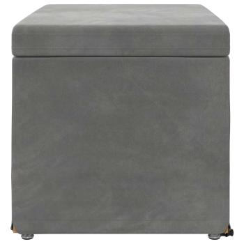 Hocker Dunkelgrau 61 x 41 x 40 cm Samt und Engineering Holz