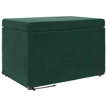 Hocker Dunkelgr?n 61 x 41 x 40 cm Samt und Engineering Holz