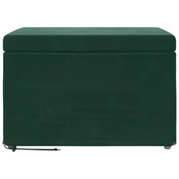Hocker Dunkelgr?n 61 x 41 x 40 cm Samt und Engineering Holz