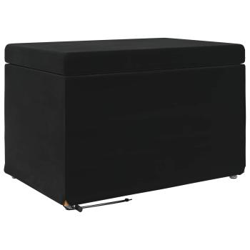 Hocker Schwarz 61 x 41 x 40 cm Samt und Engineering Holz