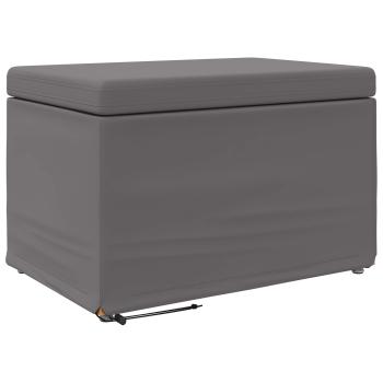 Hocker Grau 61 x 41 x 40 cm Kunstleder und Engineering Holz