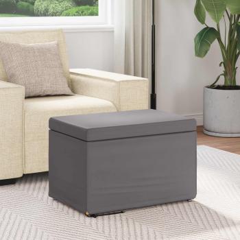 Hocker Grau 61 x 41 x 40 cm Kunstleder und Engineering Holz