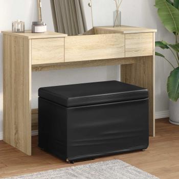 ARDEBO.de - Hocker Schwarz 61 x 41 x 40 cm Kunstleder und Engineering Holz