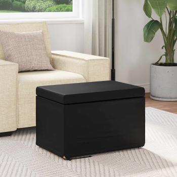 Hocker Schwarz 61 x 41 x 40 cm Kunstleder und Engineering Holz