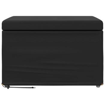 Hocker Schwarz 61 x 41 x 40 cm Kunstleder und Engineering Holz