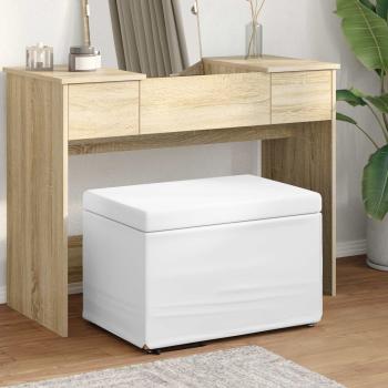 ARDEBO.de - Hocker Weiß 61 x 41 x 40 cm Kunstleder und Engineering Holz