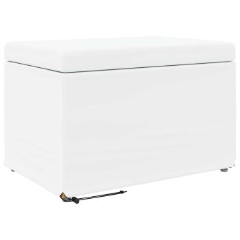 Hocker Weiß 61 x 41 x 40 cm Kunstleder und Engineering Holz