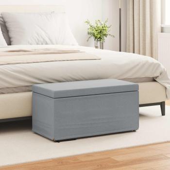 ARDEBO.de - Hocker Hellgrau 81 x 41 x 40 cm Stoff und Pressholz