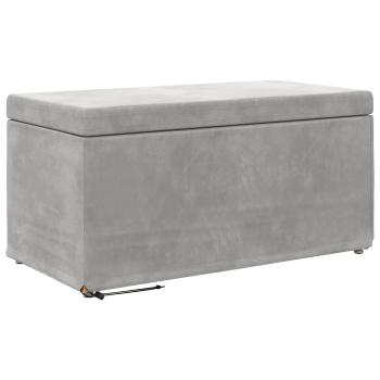 Hocker Hellgrau 81 x 41 x 40 cm Samt und Engineering Holz