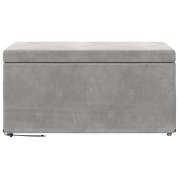 Hocker Hellgrau 81 x 41 x 40 cm Samt und Engineering Holz