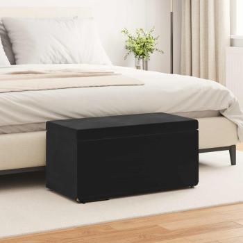 ARDEBO.de - Hocker Schwarz 81 x 41 x 40 cm Samt und Engineering Holz