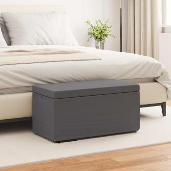 ARDEBO.de - Hocker Grau 81 x 41 x 40 cm Kunstleder und Engineering Holz