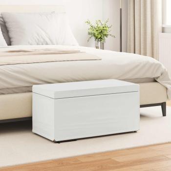 ARDEBO.de - Hocker Wei? 81 x 41 x 40 cm Kunstleder und Engineering Holz