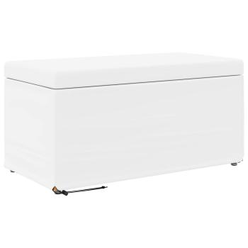 Hocker Wei? 81 x 41 x 40 cm Kunstleder und Engineering Holz