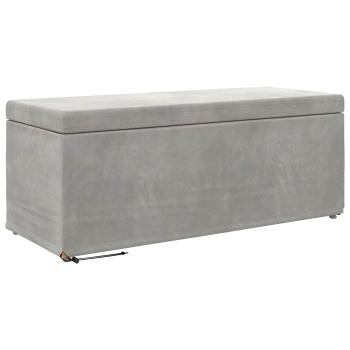 Hocker Hellgrau 101 x 41 x 40 cm Samt und Engineering Holz