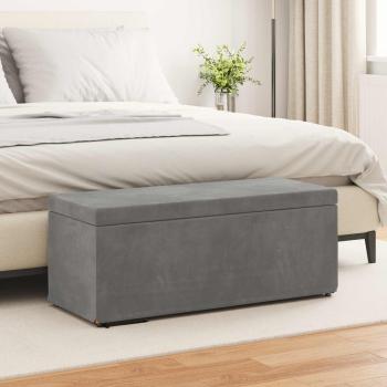 ARDEBO.de - Hocker Dunkelgrau 101 x 41 x 40 cm Samt und Engineering Holz